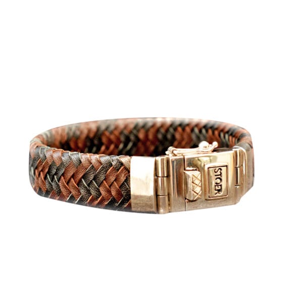 Leren armband Eric15 bruin/zwart