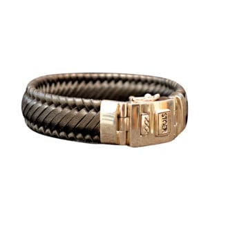 Leren armband Martien17 zwart