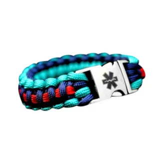 Paracord Star of life groen/blauw/rood STOER Bracelets