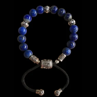 Balinese zilveren kralen armband blauwe lapis