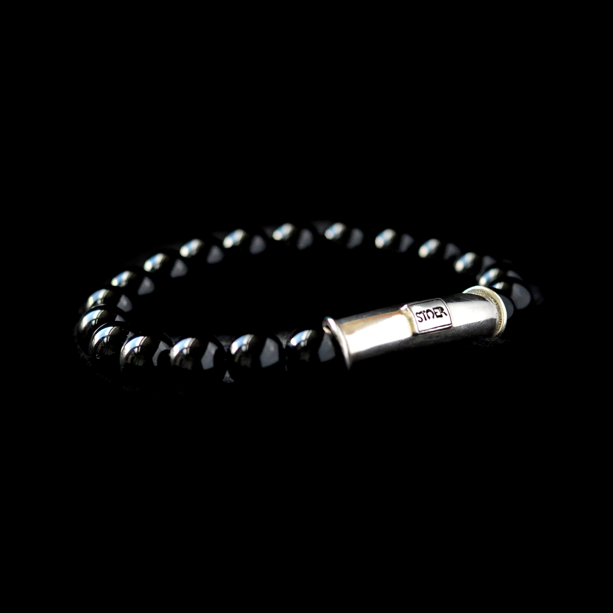 Kralen armband onyx zilver