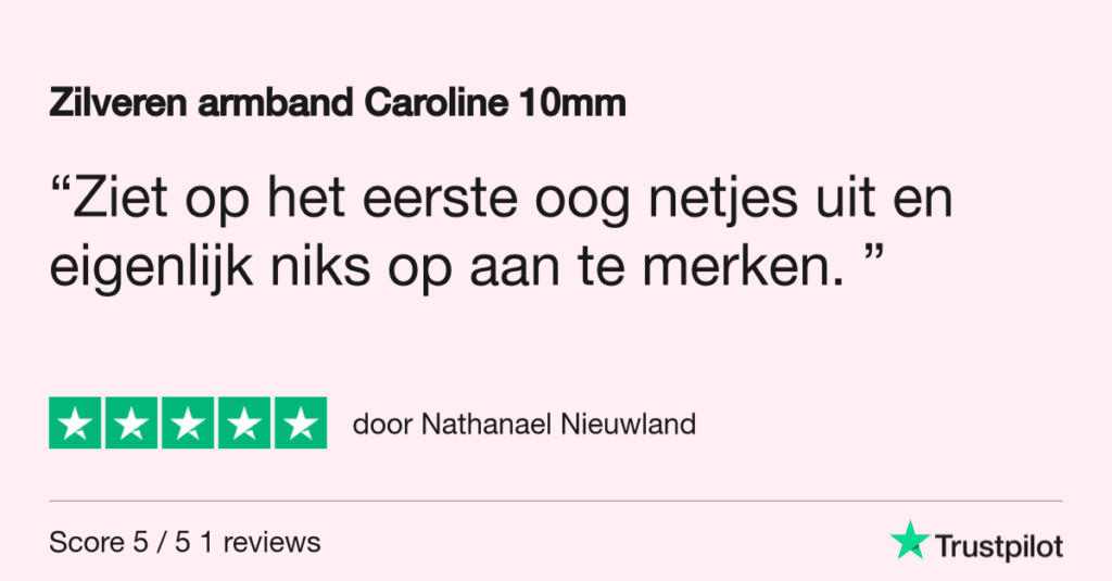 Beoordeling zilveren armbanden Caroline