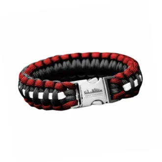 Paracord armband Rotterdam zwart/rood/wit