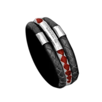 Leren armband De Kuip rood