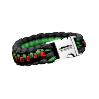 Paracord armband Nijmegen zwart/rood/groen