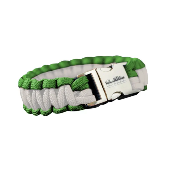 Paracord armband Rotterdam groen/wit