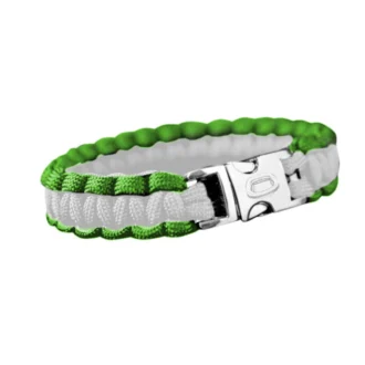 Paracord armband de kuip groen/wit 15mm