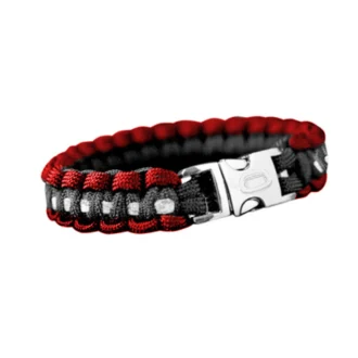 Paracord armband De Kuip zwart/rood/wit 15mm